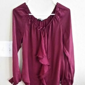 Used magenta purple satin shirt